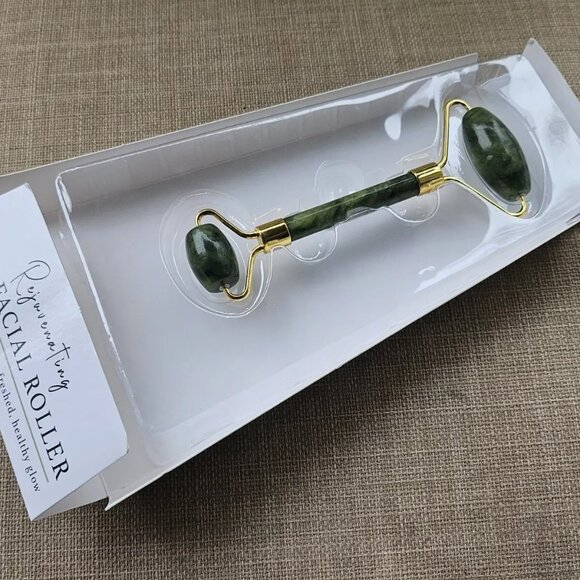 Jade Facial Roller Rajavenatiny Double Roller Small and Large Face Roller New - Picture 7 of 11